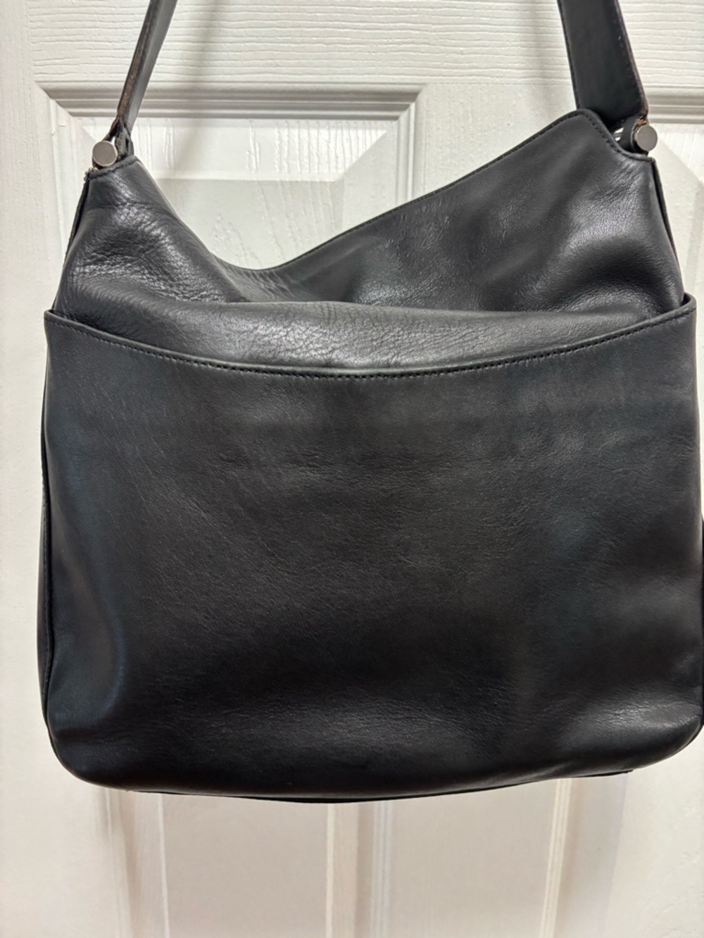 Coach VINTAGE F0D-9180 Whitney MADE IN USA Black Glove Tanned Leather Hobo EUC - Picture 10 of 16